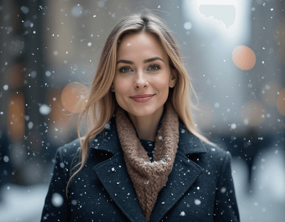 AI-generated christmas headshot for business professionals