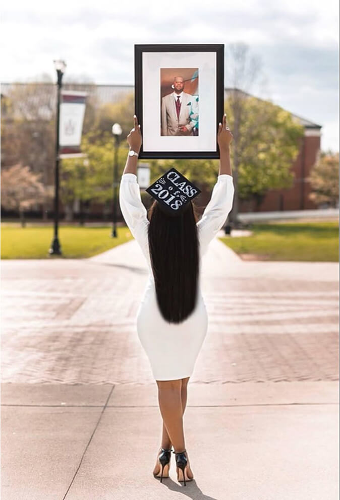 Three-Quarter Sleeves for White Graduation Dress