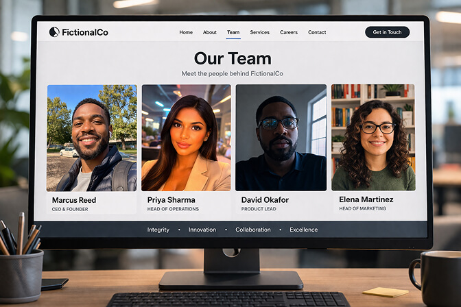 Inconsistent Team Headshots on a Company About Page