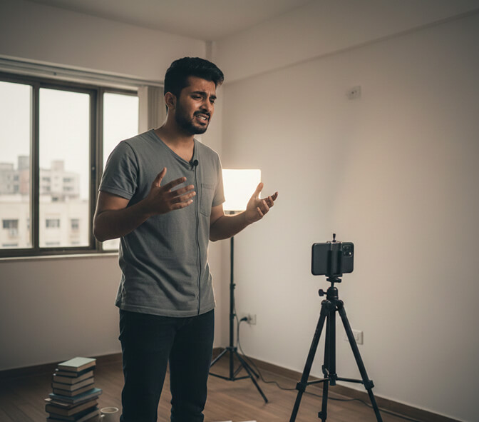 simple self-tape setup for actor demo reels