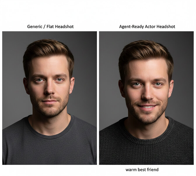 professional actor headshot quality for agent submissions
