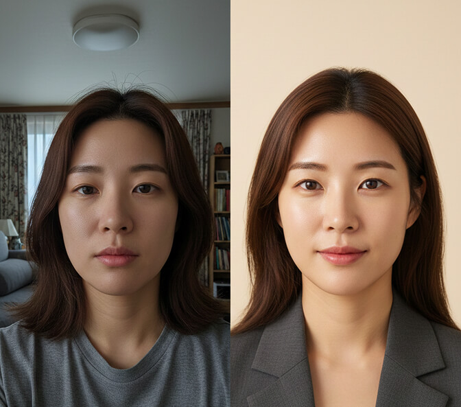 AI generated Korean style professional headshots