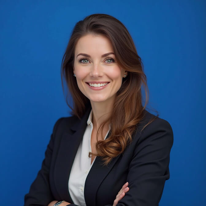professional headshot on a colored backdrop