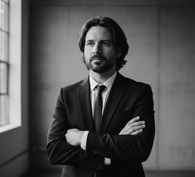 black and white classic corporate headshot