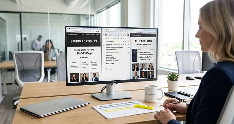 Corporate Headshot Cost: What You Actually Pay (Studio vs On-Site vs AI)
