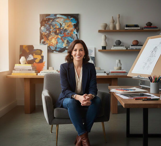 environmental portrait corporate headshot in office setting