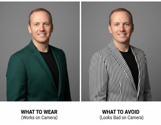 best colors to wear for corporate headshots