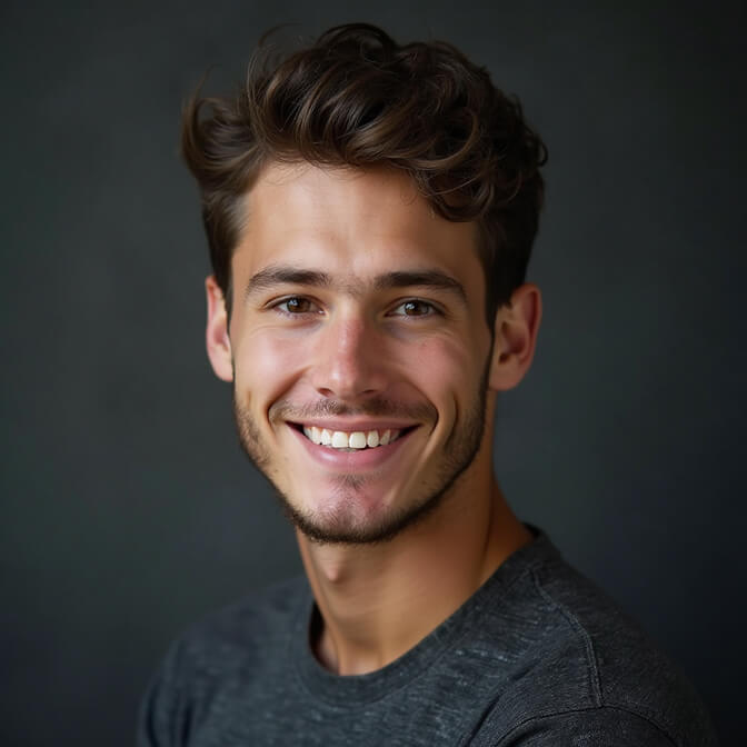 professional headshot on a dark gray background