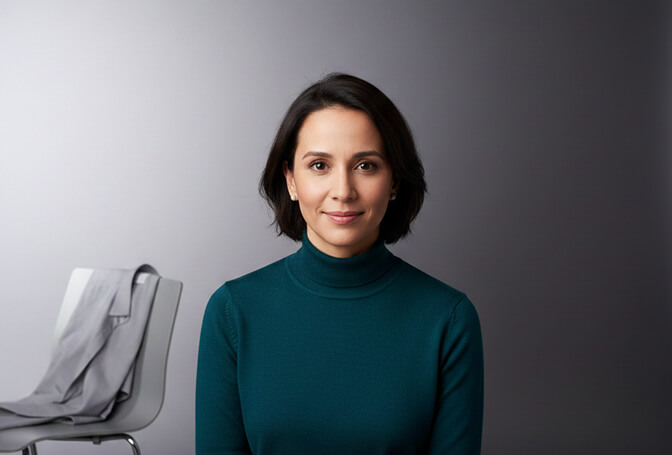 Comparison of headshot outfit colors against different studio backgrounds showing contrast