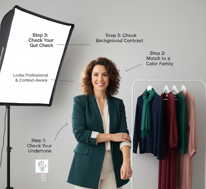 60 second color decision framework for choosing the best headshot outfit color