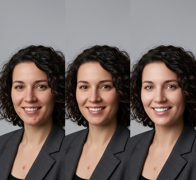 natural vs over-edited headshot comparison