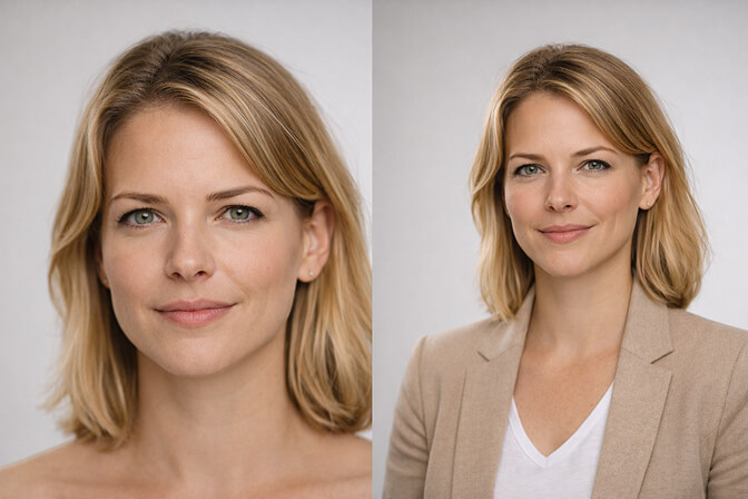 properly framed professional headshot example