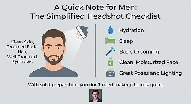 Professional male headshot taken without any makeup showing clean groomed appearance under proper studio lighting