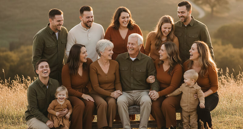 7 Large Group Family Photo Color Schemes That Actually Work