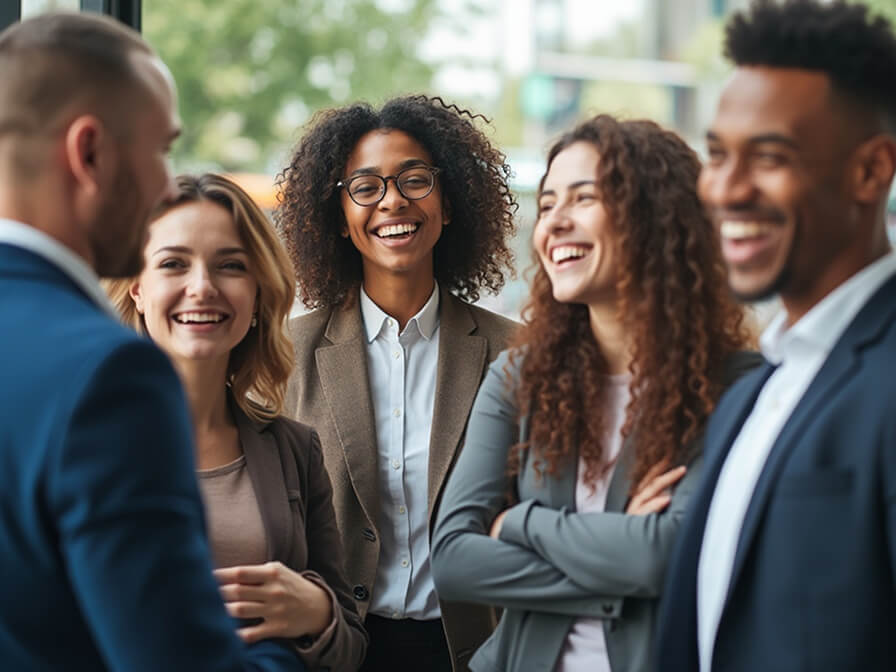 Laughing Candid Circle team photo