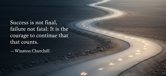 Professional LinkedIn banner with learning quote