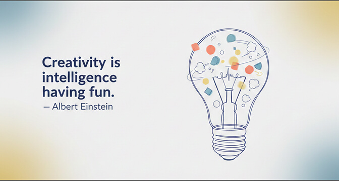 Professional LinkedIn banner with innovation quote