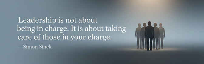 LinkedIn cover photo with leadership quote example