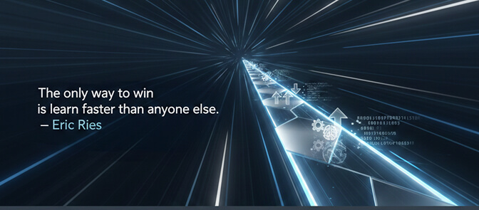 LinkedIn cover photo with tech startup quote example