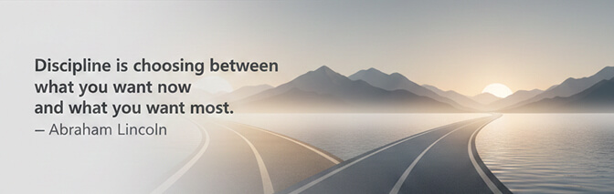 LinkedIn cover photo with work ethic quote example