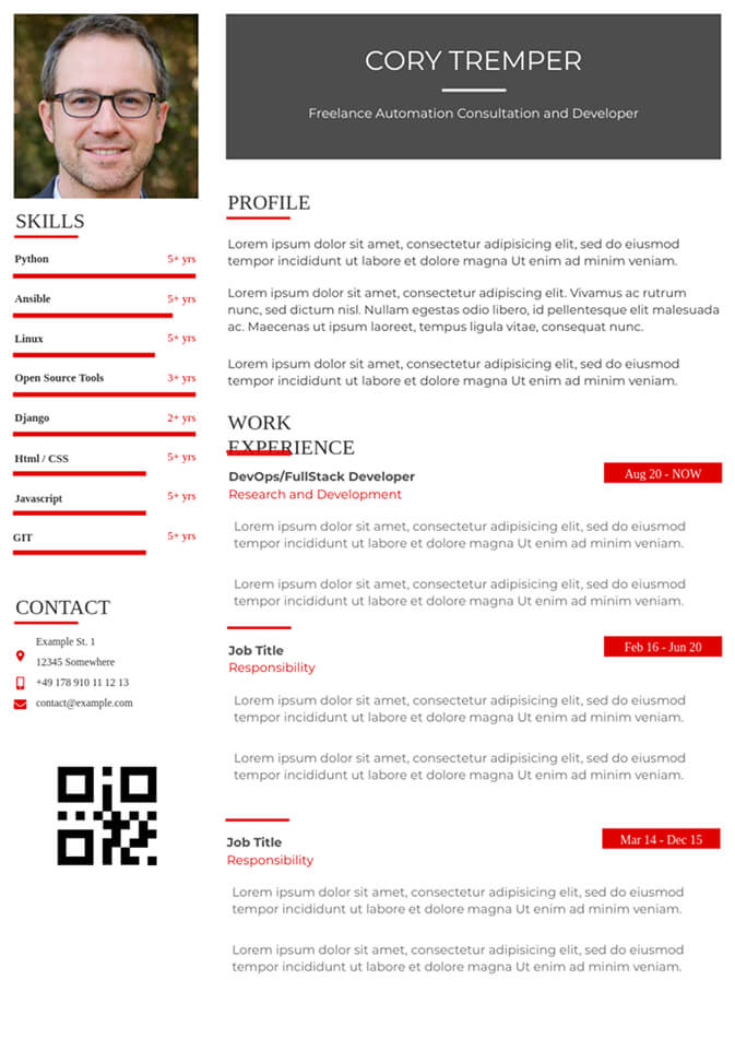 Minimalist Sidebar Resume