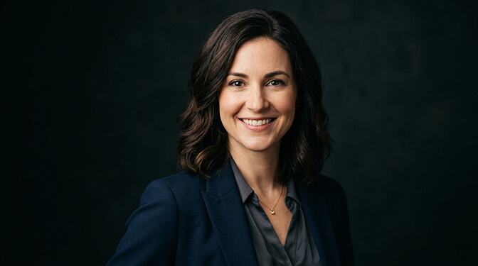 Editorial close-up headshot style with tight framing focused on face and expression ideal for LinkedIn and digital platforms