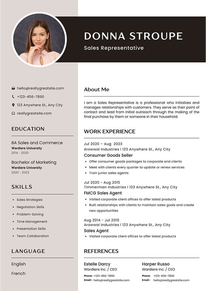gradient modern CV template
