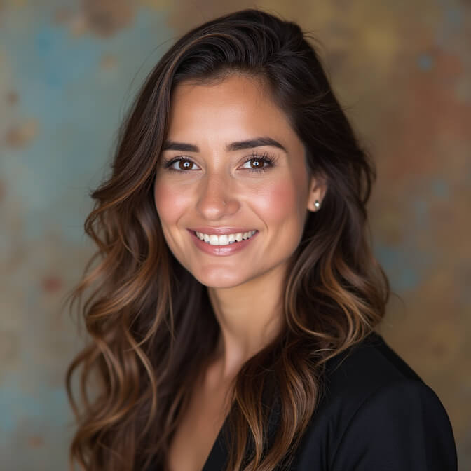 professional headshot on a painted canvas background