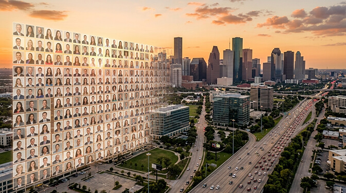 Trends in how Houston professionals across real estate healthcare law and energy industries are approaching headshots in 2026