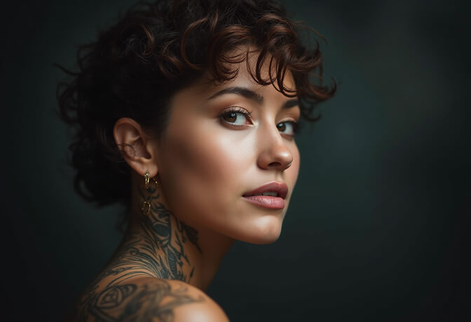 Tattoo or Alt Fashion Model Headshot