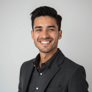 AI generated eras headshot of a man with plain background