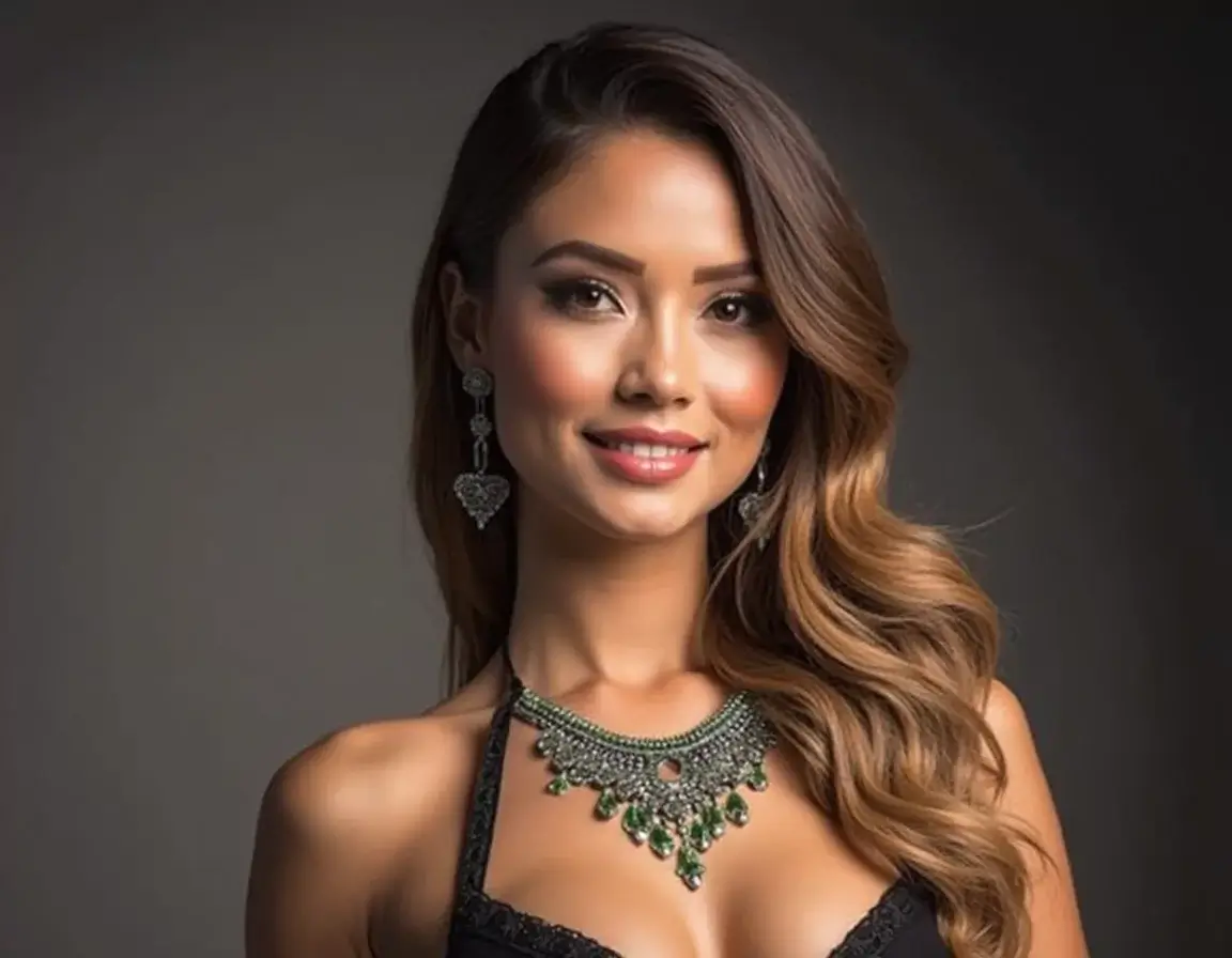 Elegant pageant headshot with a poised expression