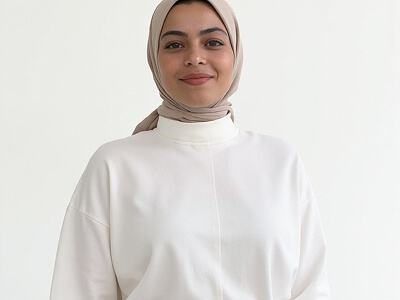 Beige Hijab & White Top
