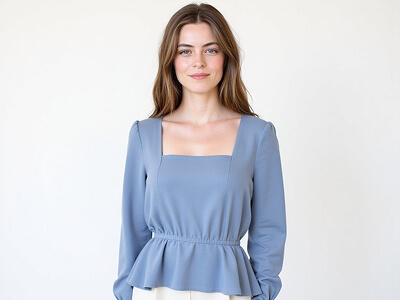 Blue Top & White Pants