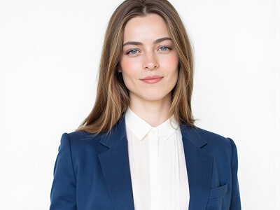 Blue Blazer & Pleated Shirt