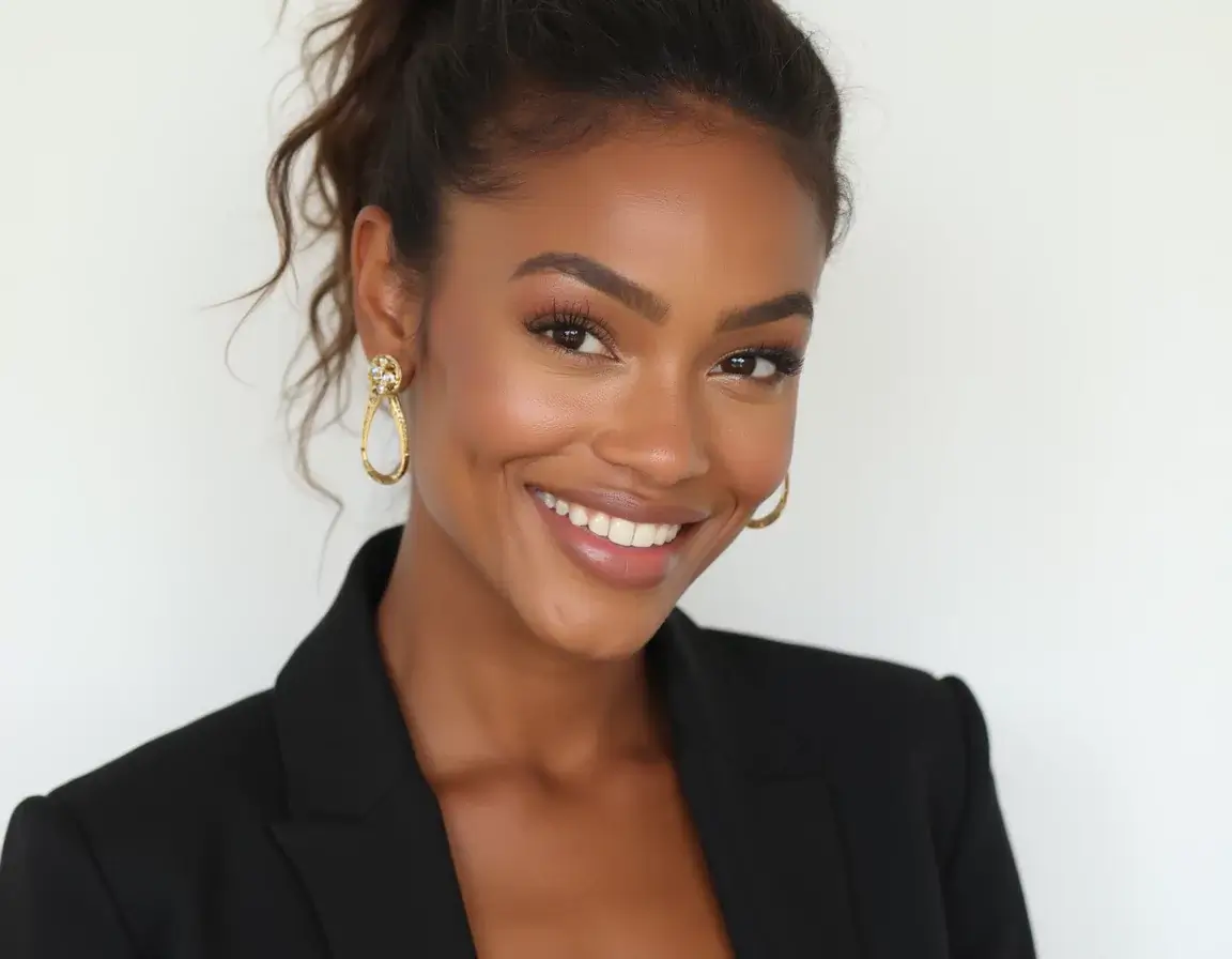 Pageant headshot of a woman with plain background