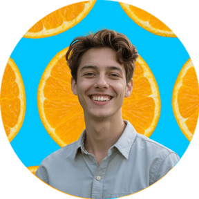 YouTube PFP with vibrant orange slice background