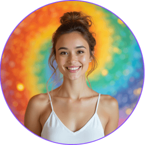 YouTube PFP with rainbow background and circle border