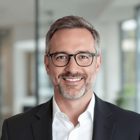 AI-generated professional headshot of a businessman with glasses