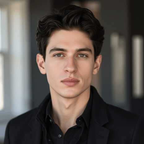 AI-generated professional headshot of a young man