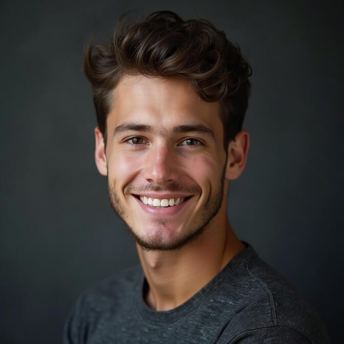 headshot of a professional man highlighting the importance of grooming around the ears for a clean look