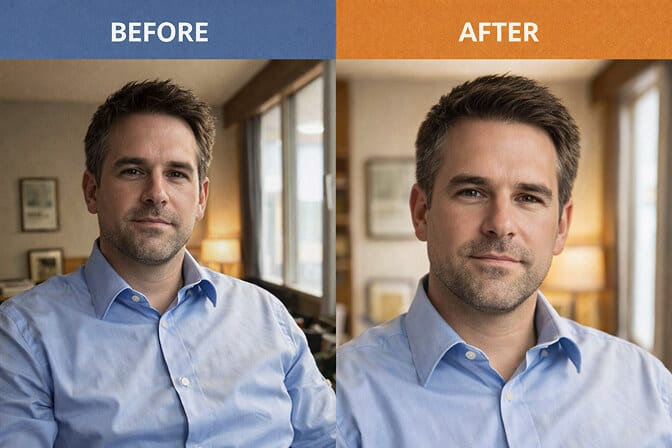 Taking a DIY professional headshot with a smartphone using natural window light