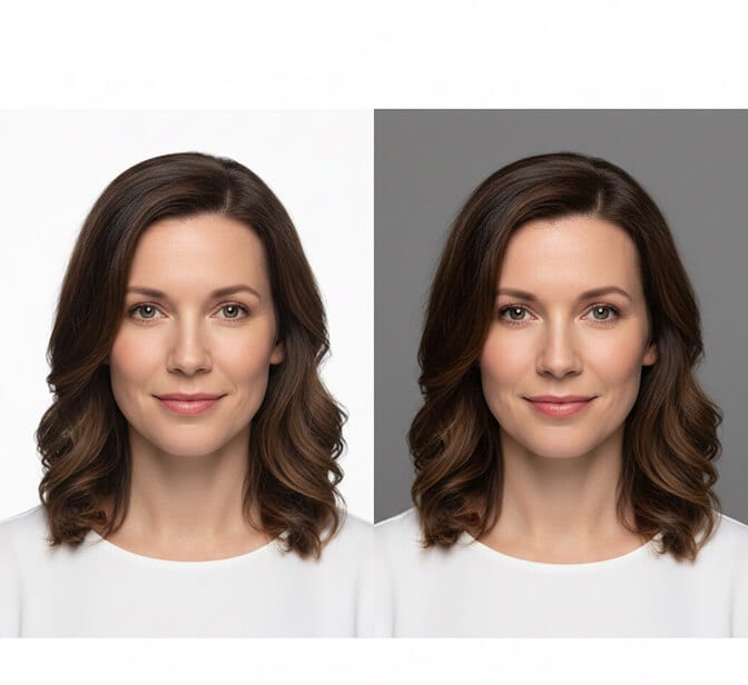 Headshot showing proper contrast between face and background color