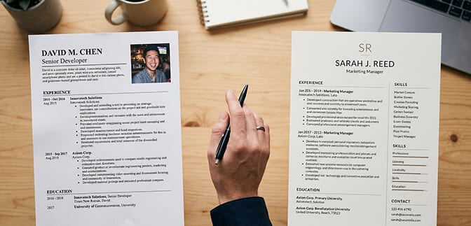 Professional resume with headshot placement showing the impact of photo quality on first impressions