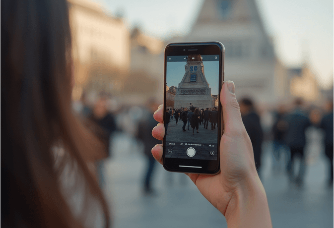 using the rear iphone camera for a professional headshot