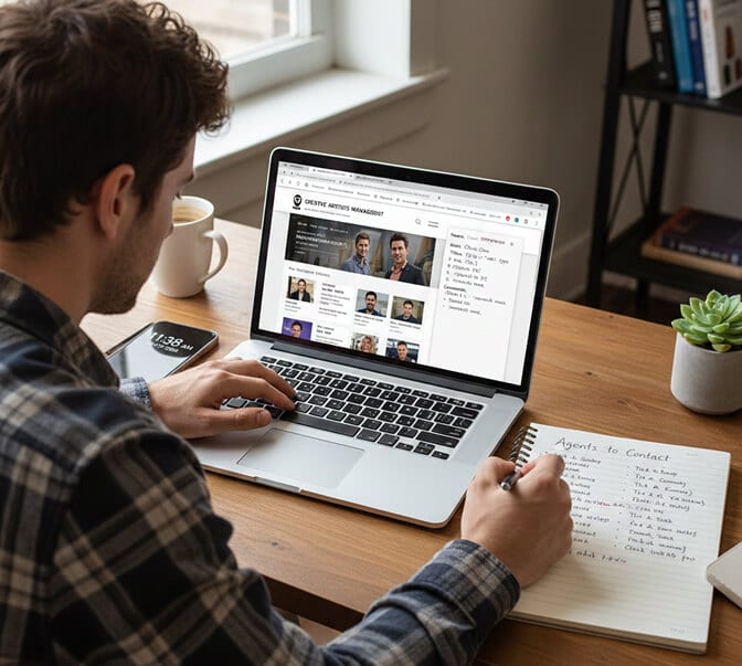 researching talent agencies and acting agents
