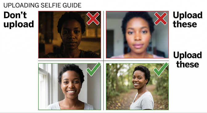 Tips for getting the best AI headshot results including upload variety good lighting natural expressions and skipping filters
