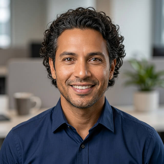 Grid of AI generated headshots of the same person across multiple backgrounds, lighting styles, and crop variations compared to a single traditional session output