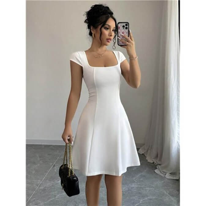 Cap Sleeves for White Graduation Dress