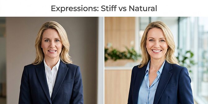 Corporate headshot showing warm genuine expression with natural smile and direct eye contact